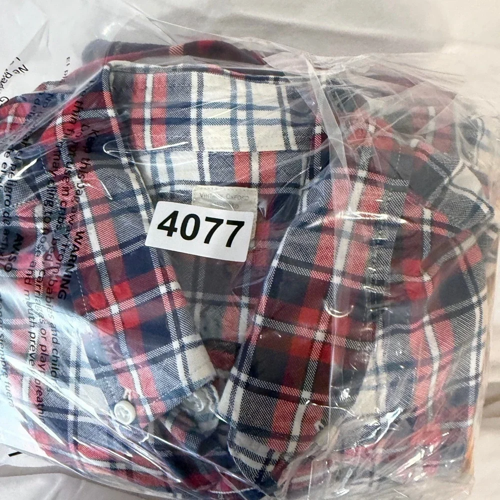 Lot of 2 J. Crew Medium Red and Blue Plaid Flannel Casual Button-Down Shirts